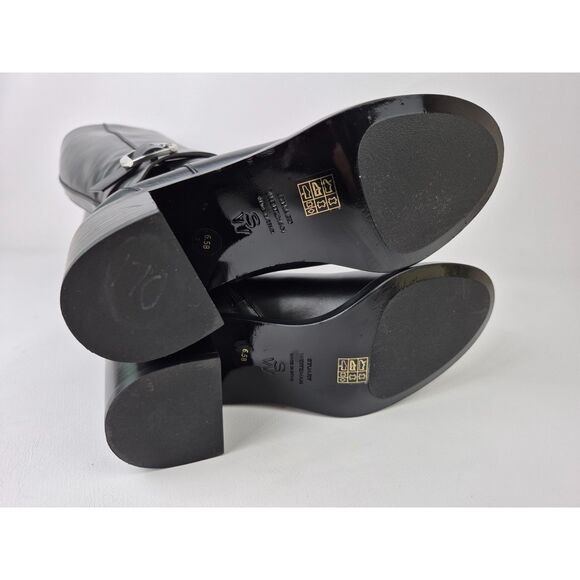 Stuart Weitzman Women's Black Esme Belted Leather Zip Boots Size 6.5 B SJ330 - Picture 6 of 7